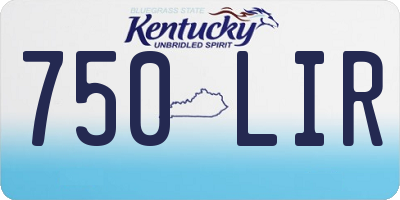 KY license plate 750LIR