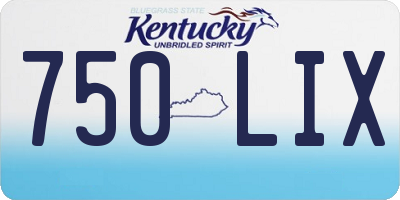 KY license plate 750LIX