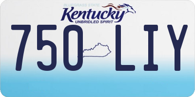 KY license plate 750LIY