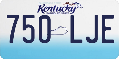 KY license plate 750LJE
