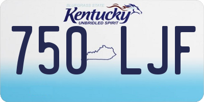 KY license plate 750LJF