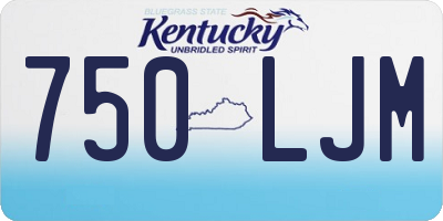 KY license plate 750LJM