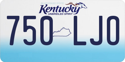 KY license plate 750LJO