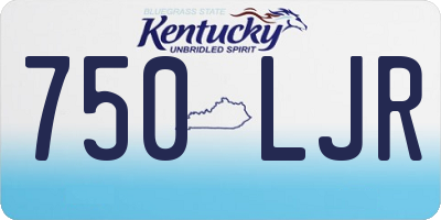 KY license plate 750LJR