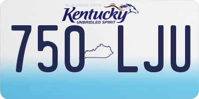 KY license plate 750LJU