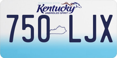 KY license plate 750LJX