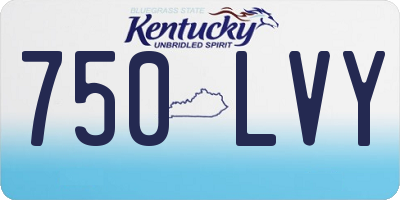 KY license plate 750LVY