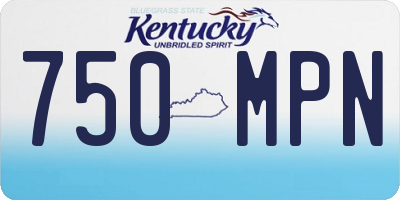 KY license plate 750MPN