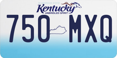 KY license plate 750MXQ