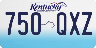 KY license plate 750QXZ