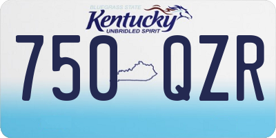 KY license plate 750QZR