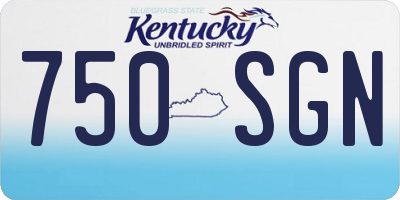 KY license plate 750SGN