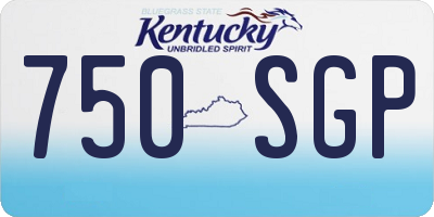 KY license plate 750SGP