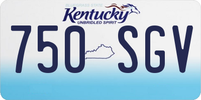 KY license plate 750SGV