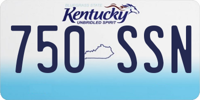 KY license plate 750SSN