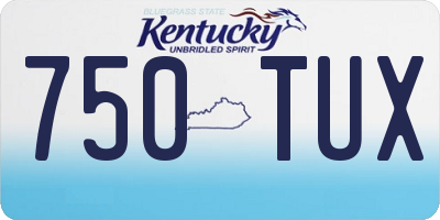 KY license plate 750TUX