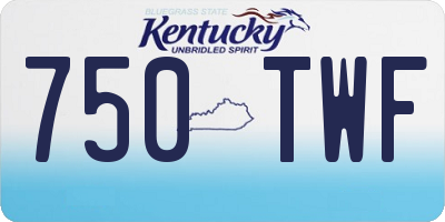 KY license plate 750TWF