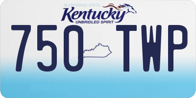 KY license plate 750TWP