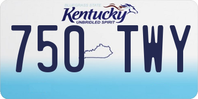 KY license plate 750TWY