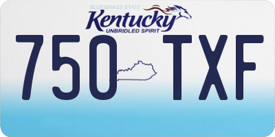 KY license plate 750TXF