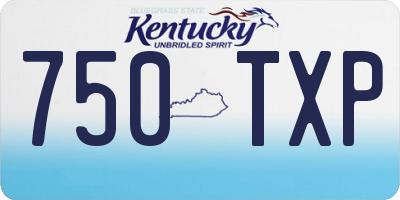 KY license plate 750TXP