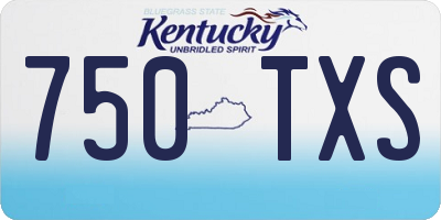 KY license plate 750TXS