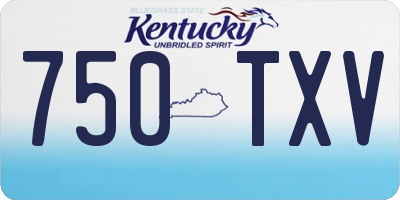 KY license plate 750TXV