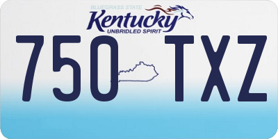 KY license plate 750TXZ