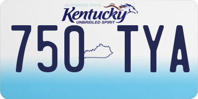 KY license plate 750TYA