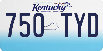 KY license plate 750TYD