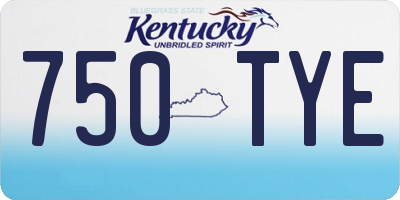 KY license plate 750TYE
