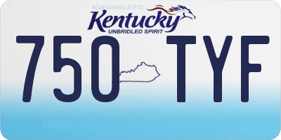 KY license plate 750TYF
