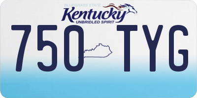KY license plate 750TYG