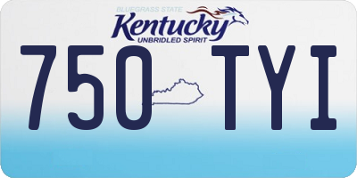 KY license plate 750TYI