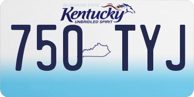 KY license plate 750TYJ