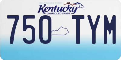 KY license plate 750TYM
