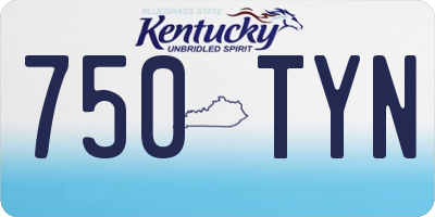 KY license plate 750TYN