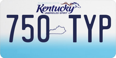 KY license plate 750TYP