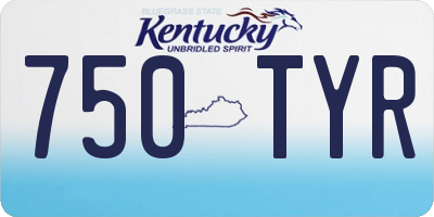 KY license plate 750TYR