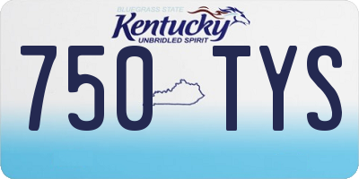 KY license plate 750TYS
