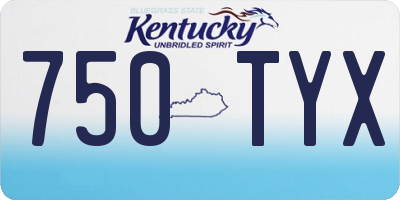 KY license plate 750TYX