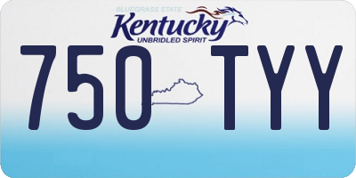 KY license plate 750TYY