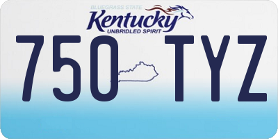 KY license plate 750TYZ