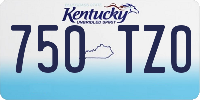 KY license plate 750TZO