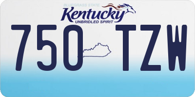 KY license plate 750TZW