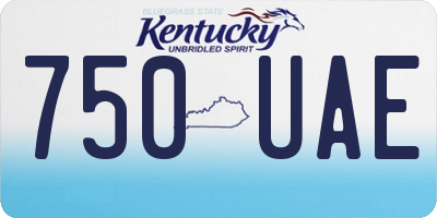 KY license plate 750UAE