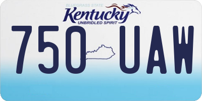 KY license plate 750UAW