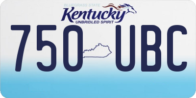 KY license plate 750UBC