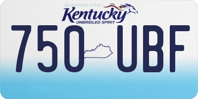 KY license plate 750UBF