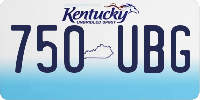 KY license plate 750UBG